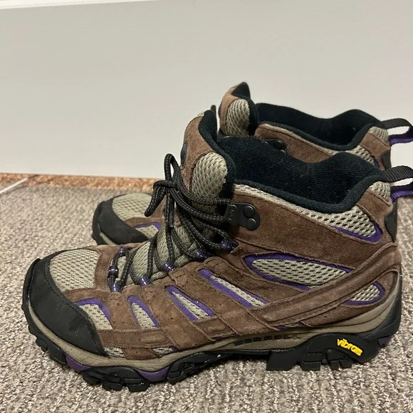 Merrell Moab 3 Mid Vent Women's Boots - Brown and Purple - Picture 4 of 5